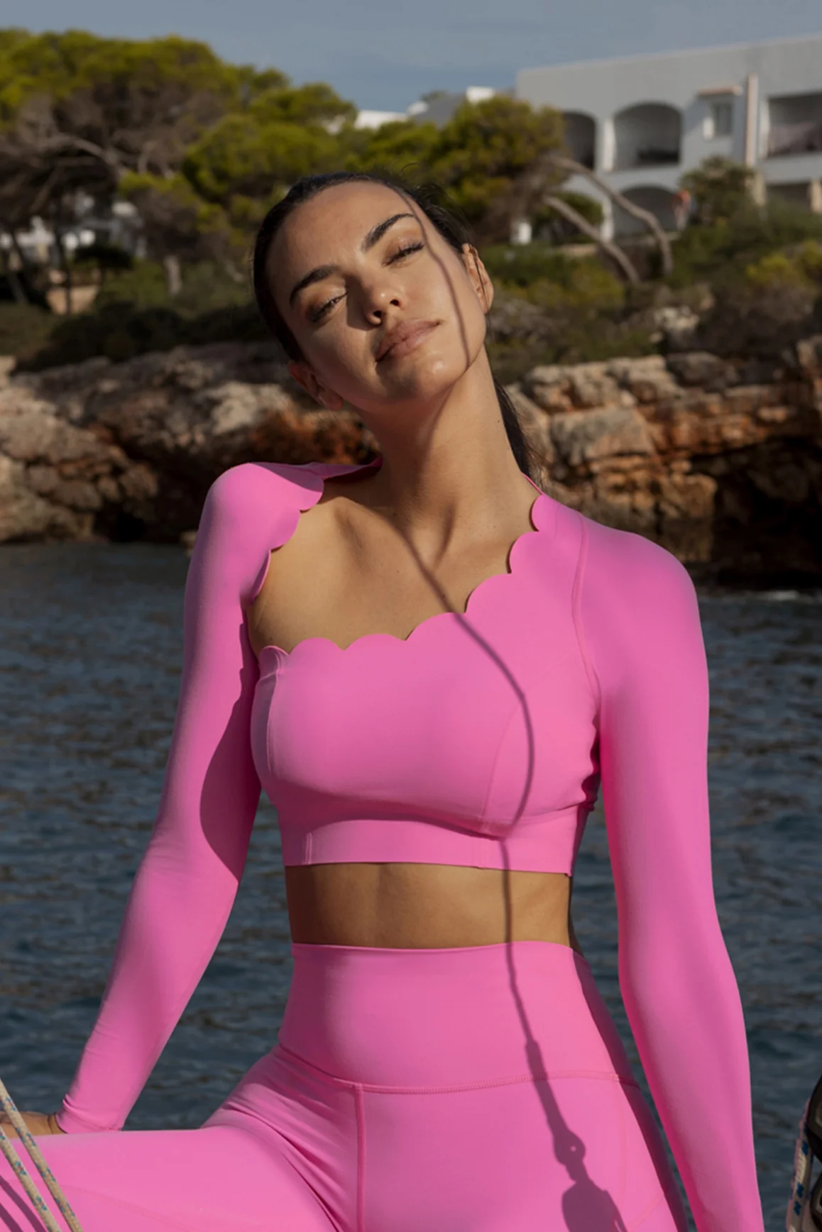 Asymmetrical Long Sleeve Crop Top - Image 19