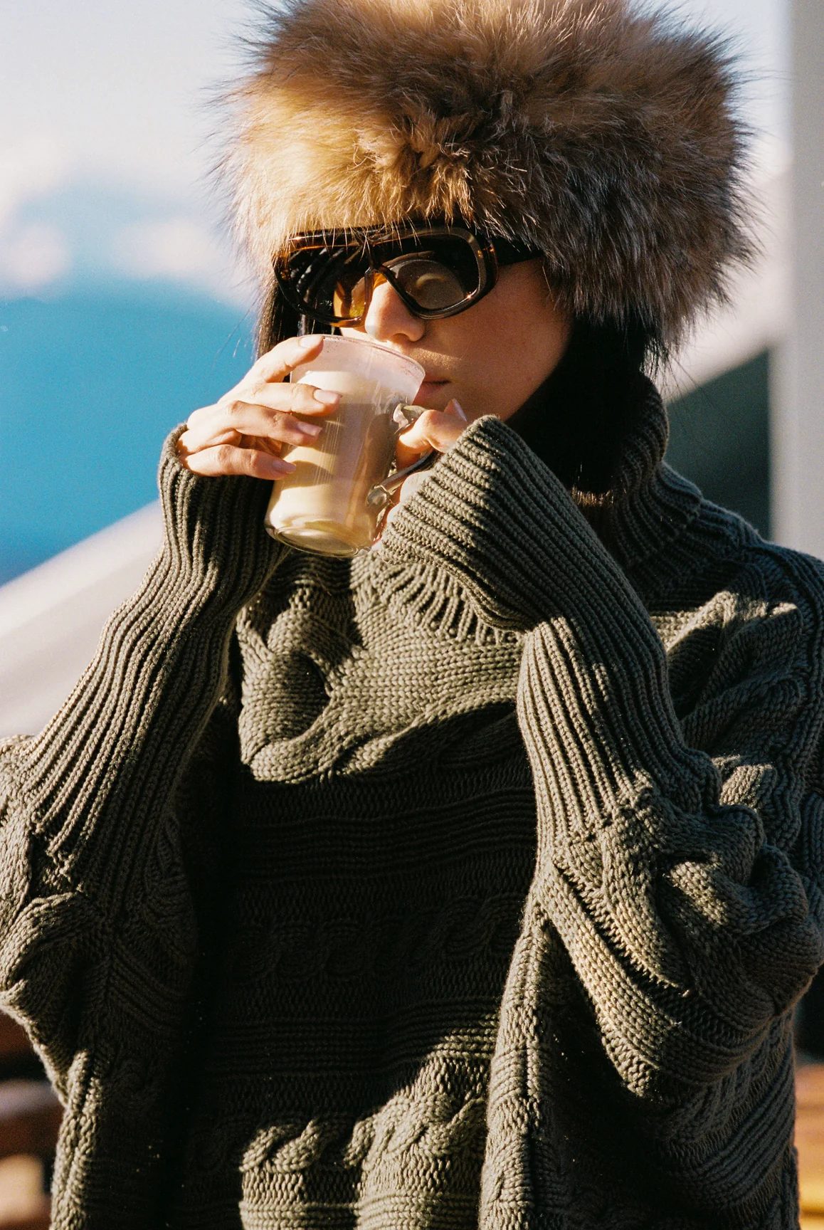 Cable Knit Cape Sweater - Image 17