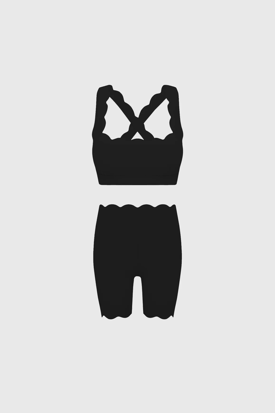 Cross Back Sports Bra & WISKII High-waist Biker Short