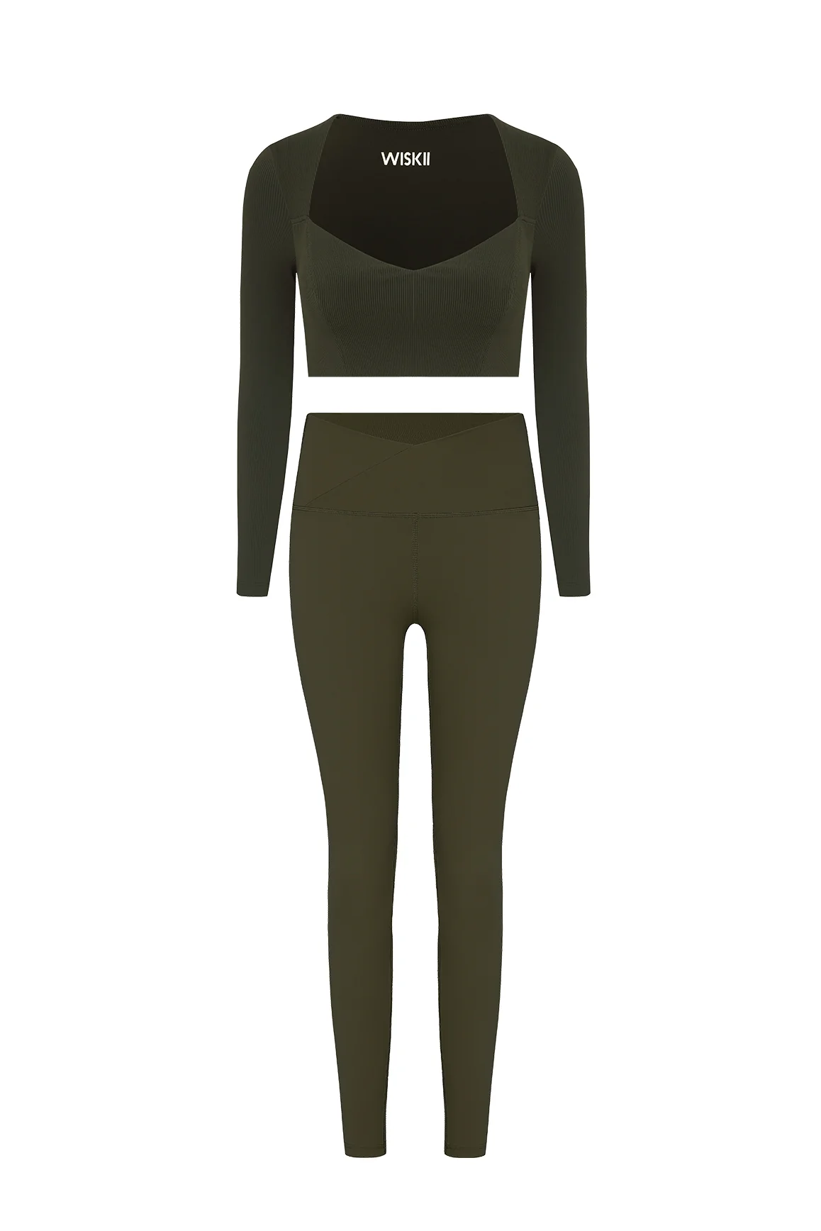 Elegant Long Sleeve Crop Top & V-waist Yoga Legging