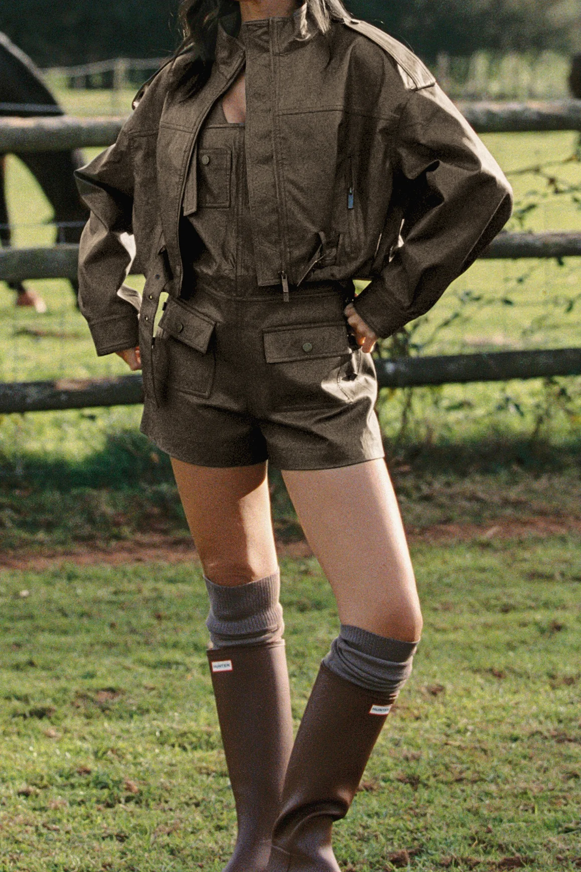 Faux Leather Overall Shorts - Image 3