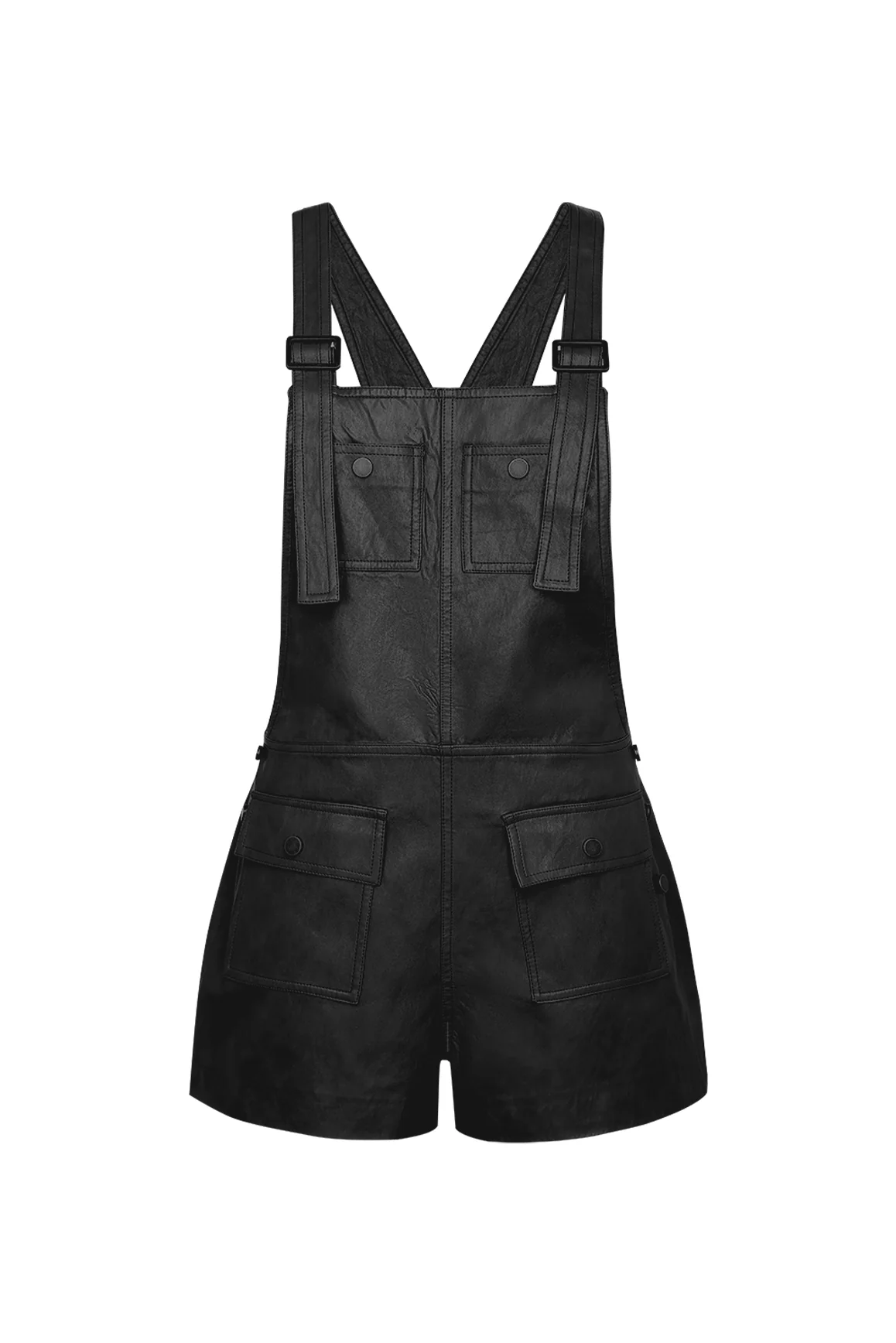 Faux Leather Overall Shorts - Image 17