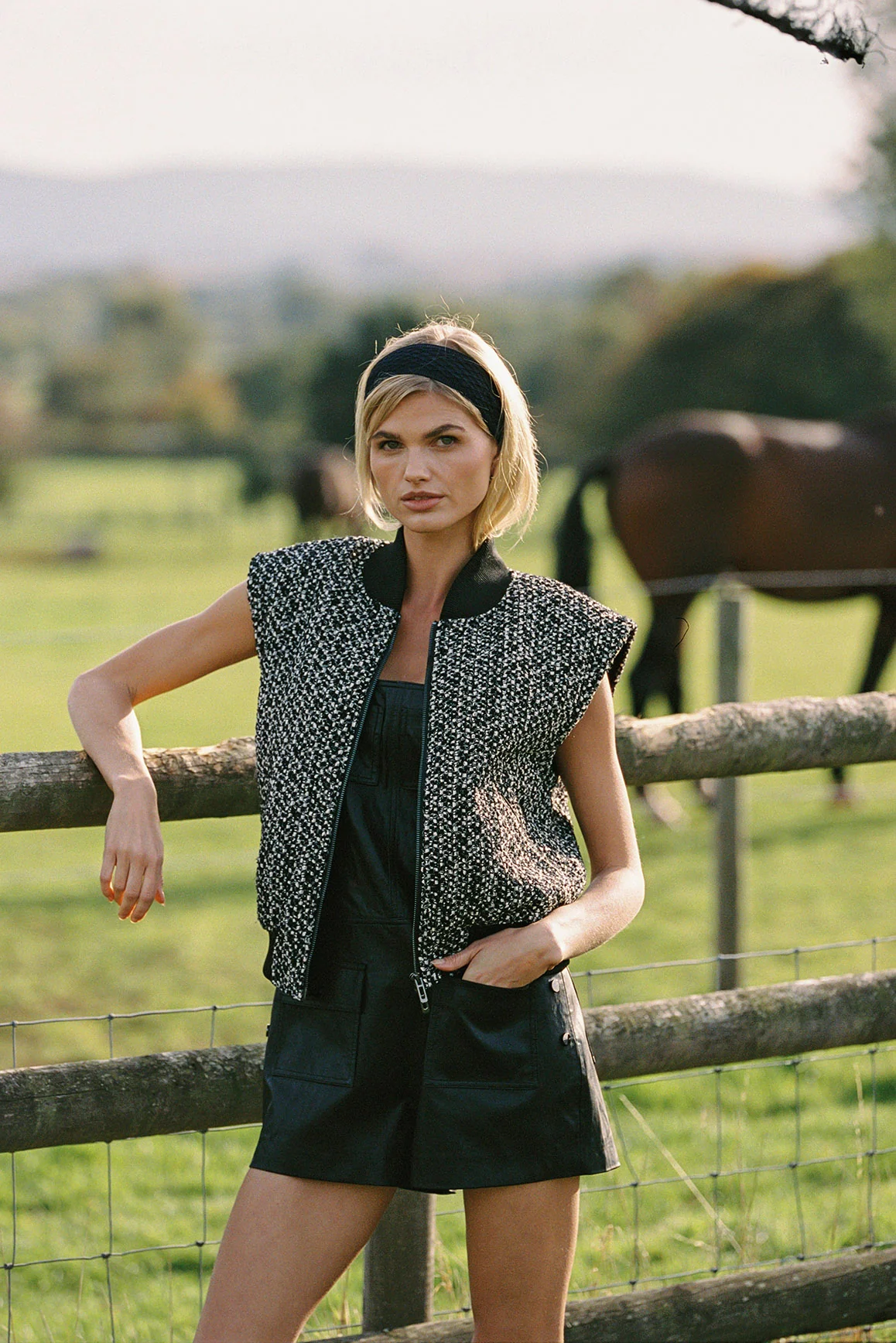 Faux Leather Overall Shorts - Image 14