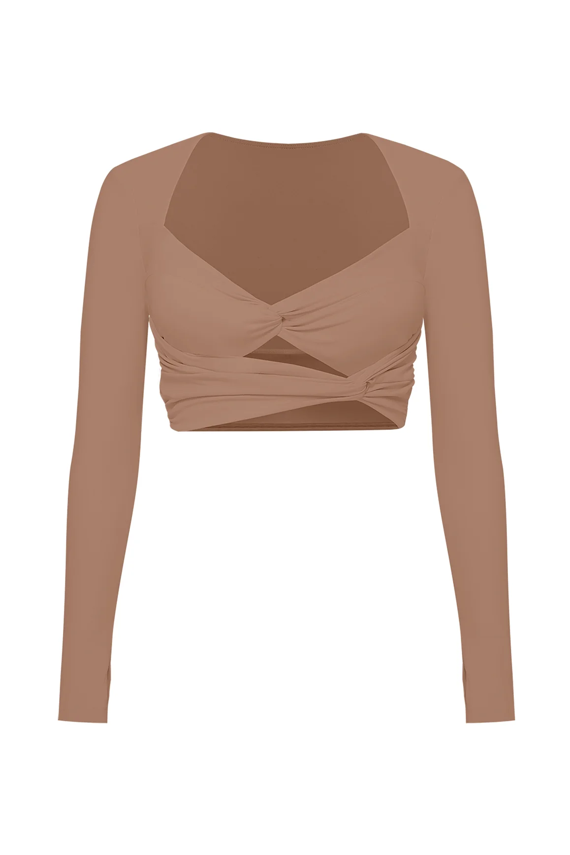 Knotty Chic Ruched Long Sleeve Crop Top - Image 17