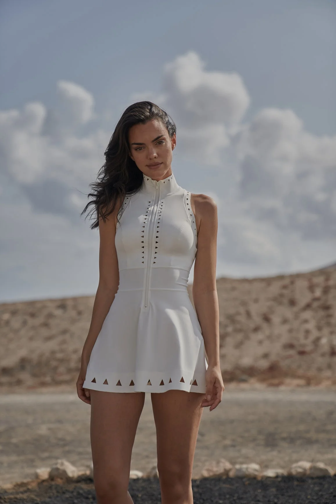 Lavish Laser Cut Zip Dress - Image 6