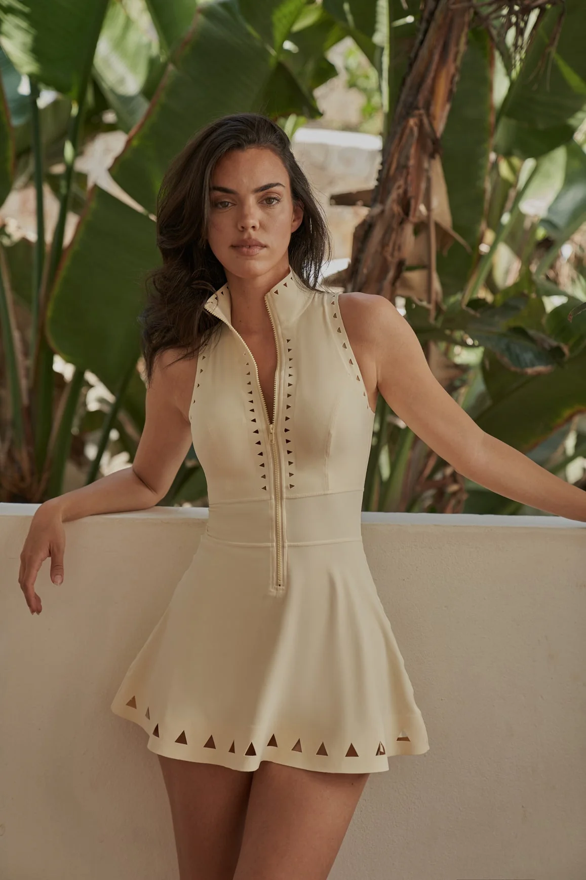 Lavish Laser Cut Zip Dress - Image 2