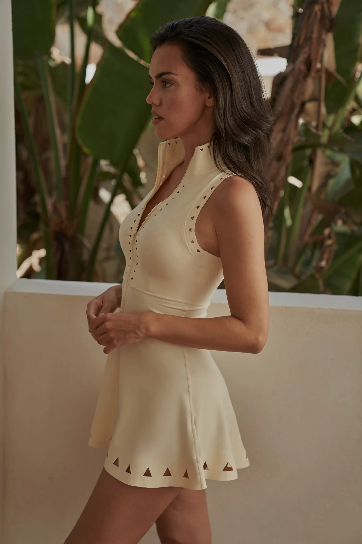 Lavish Laser Cut Zip Dress - Image 5