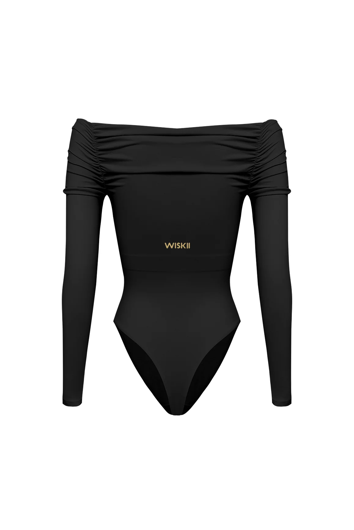 Long Sleeve Off Shoulder Pleated Bodysuit - Image 11