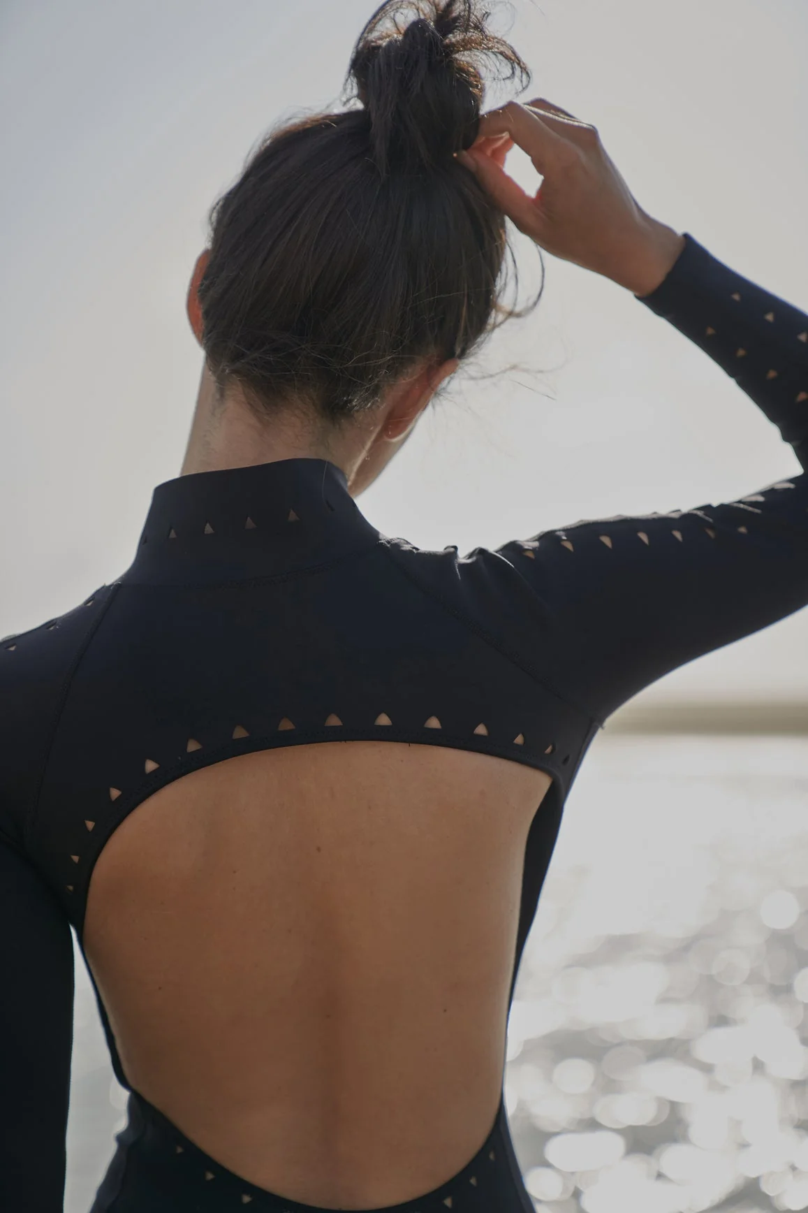 Long Sleeve Open Back Laser Cut Surfsuit - Image 4