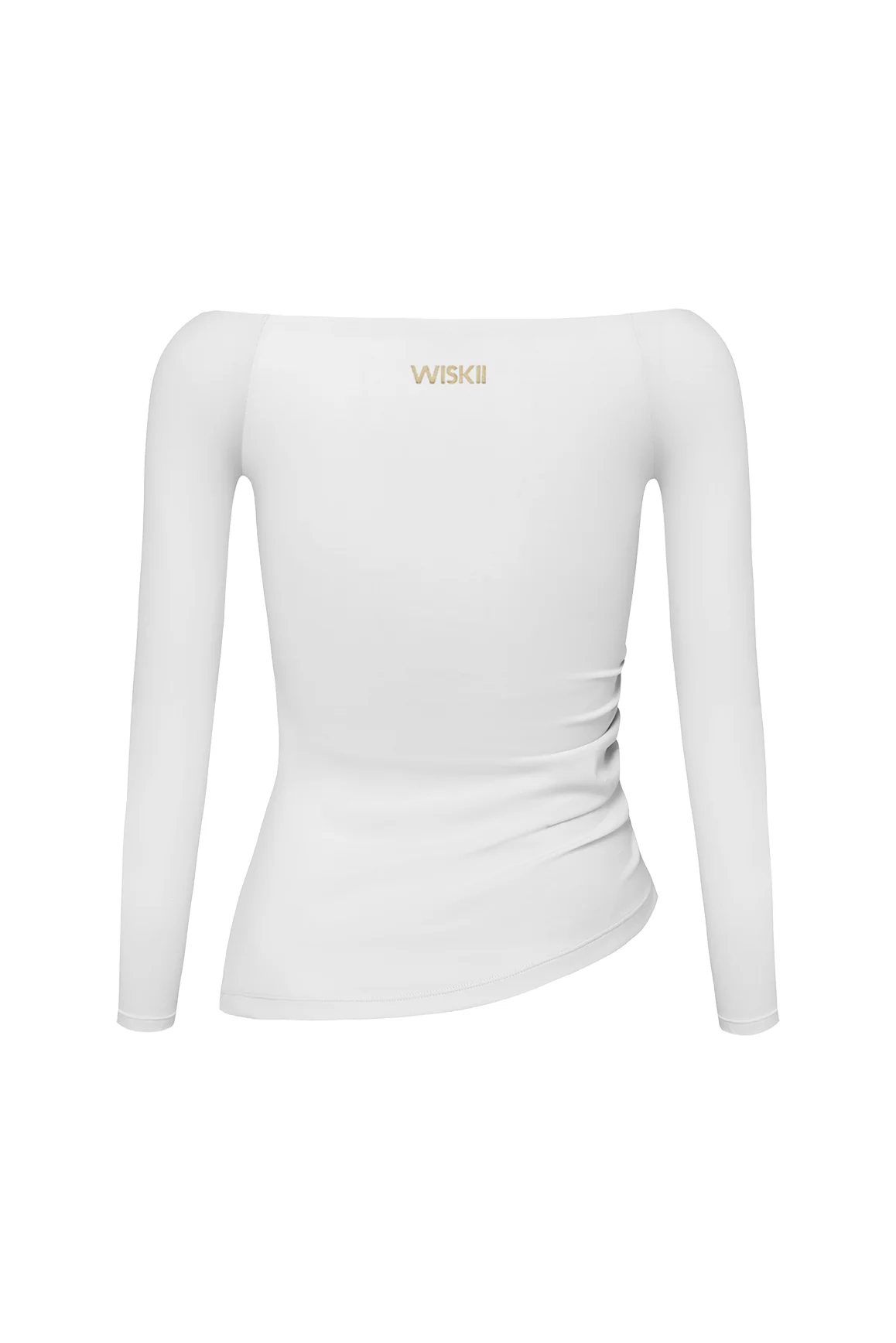 Long Sleeve Ruched Off-Shoulder Top - Image 2