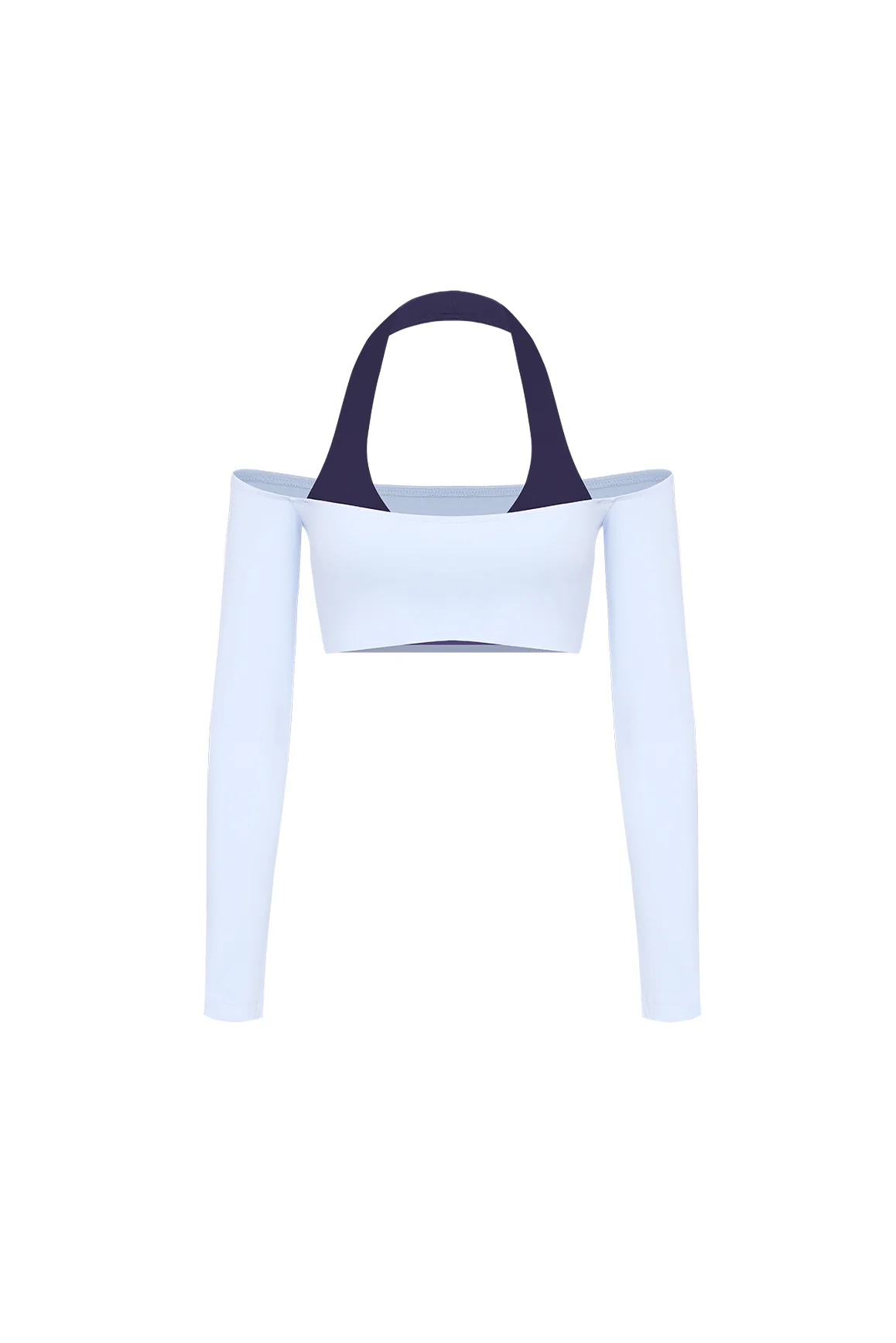 Off-Shoulder Colorblock Long Sleeve Crop Top - Image 15