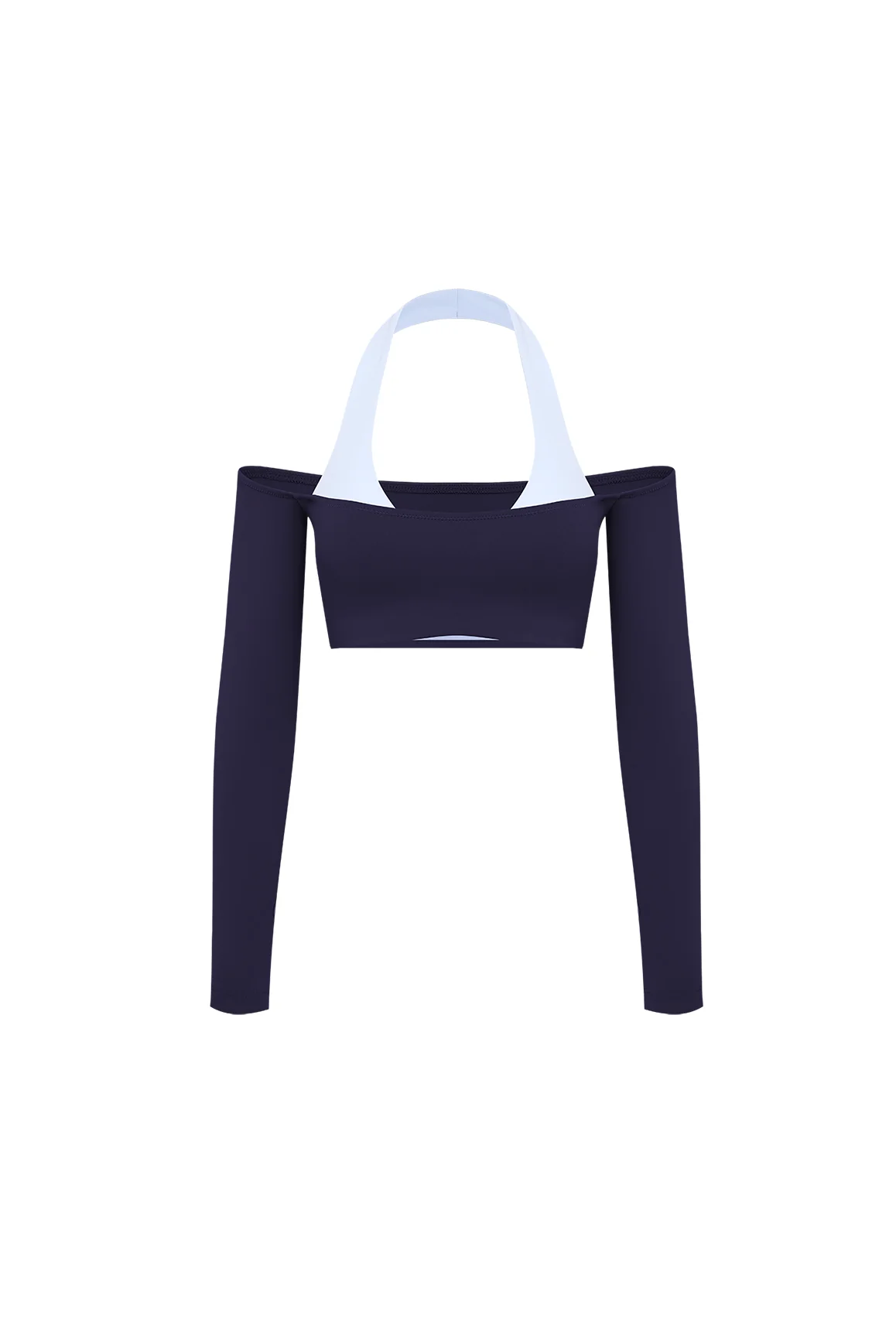 Off-Shoulder Colorblock Long Sleeve Crop Top - Image 16