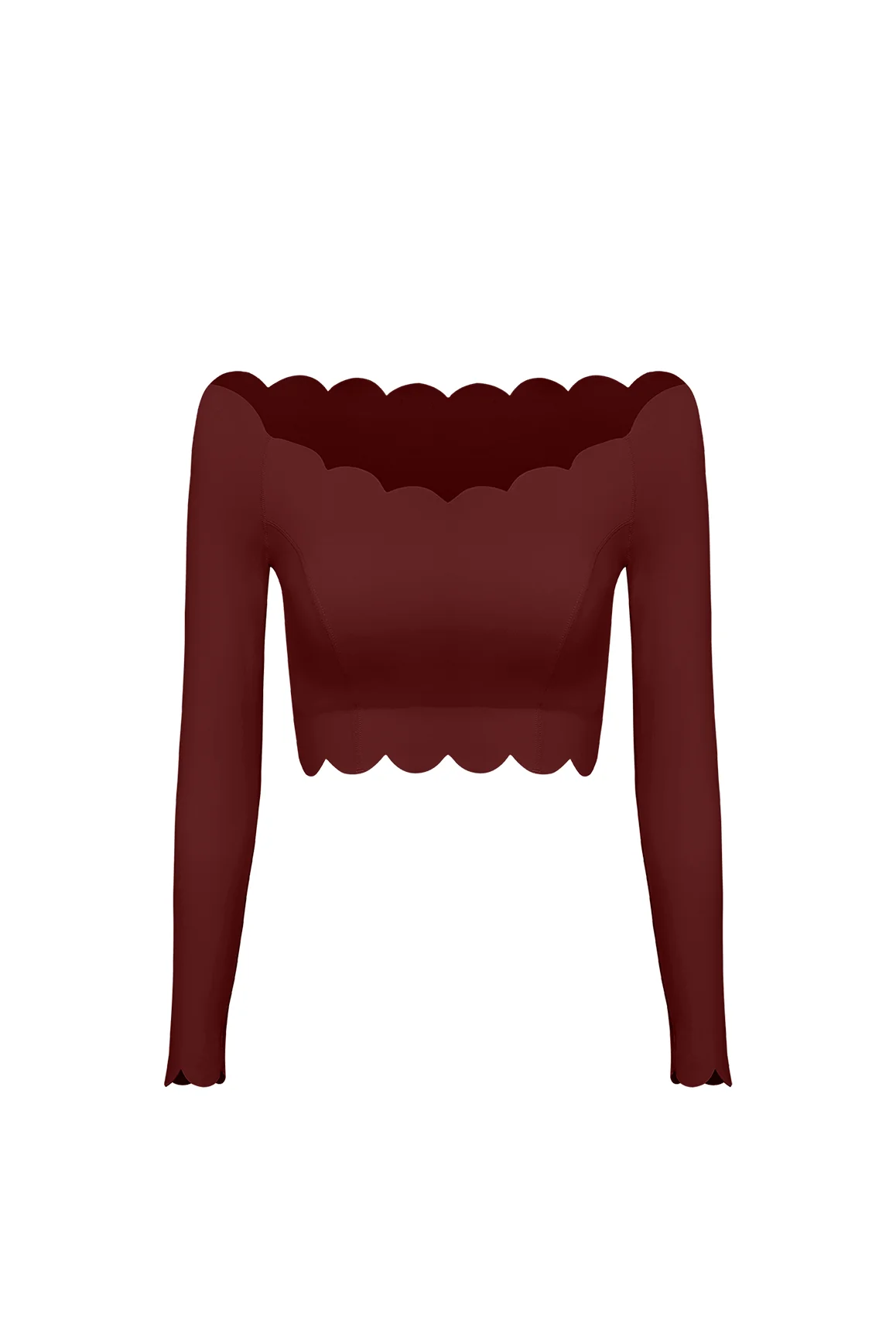 Off Shoulder Long Sleeve Crop Top - Image 3