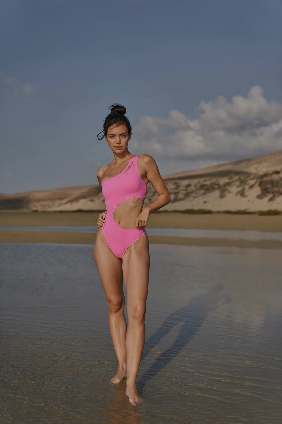 One Shoulder Laser Cut Swimsuit - Image 10