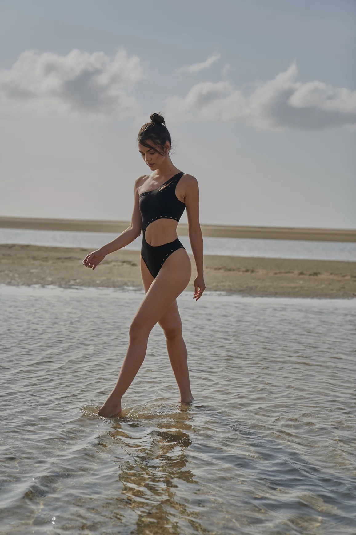 One Shoulder Laser Cut Swimsuit - Image 20
