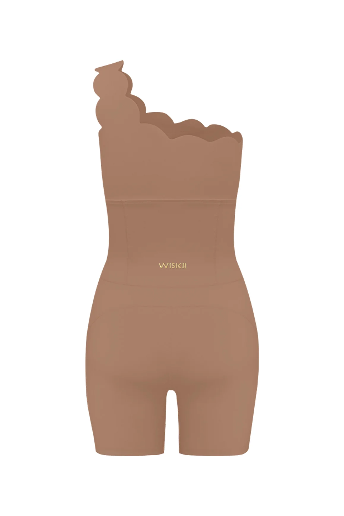 One-Shoulder Scallop Yoga Romper - Image 18