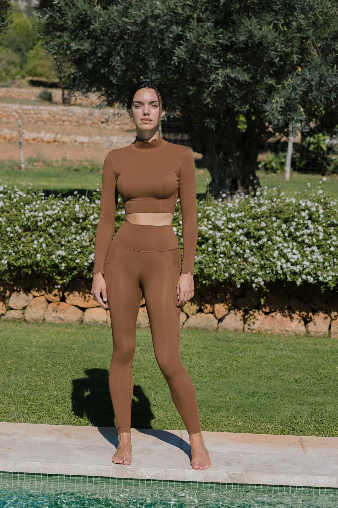 Open Back Long Sleeve Crop Top - Image 2