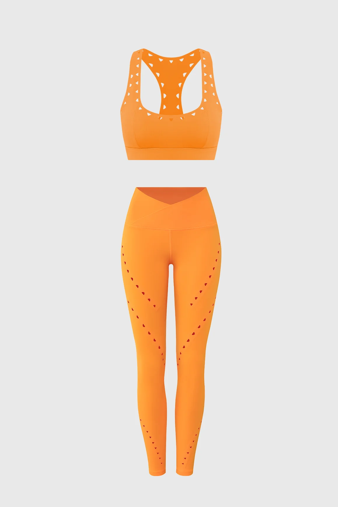 Racerback Laser Cut Sports Bra & V-waist Laser Cut Sports Legging