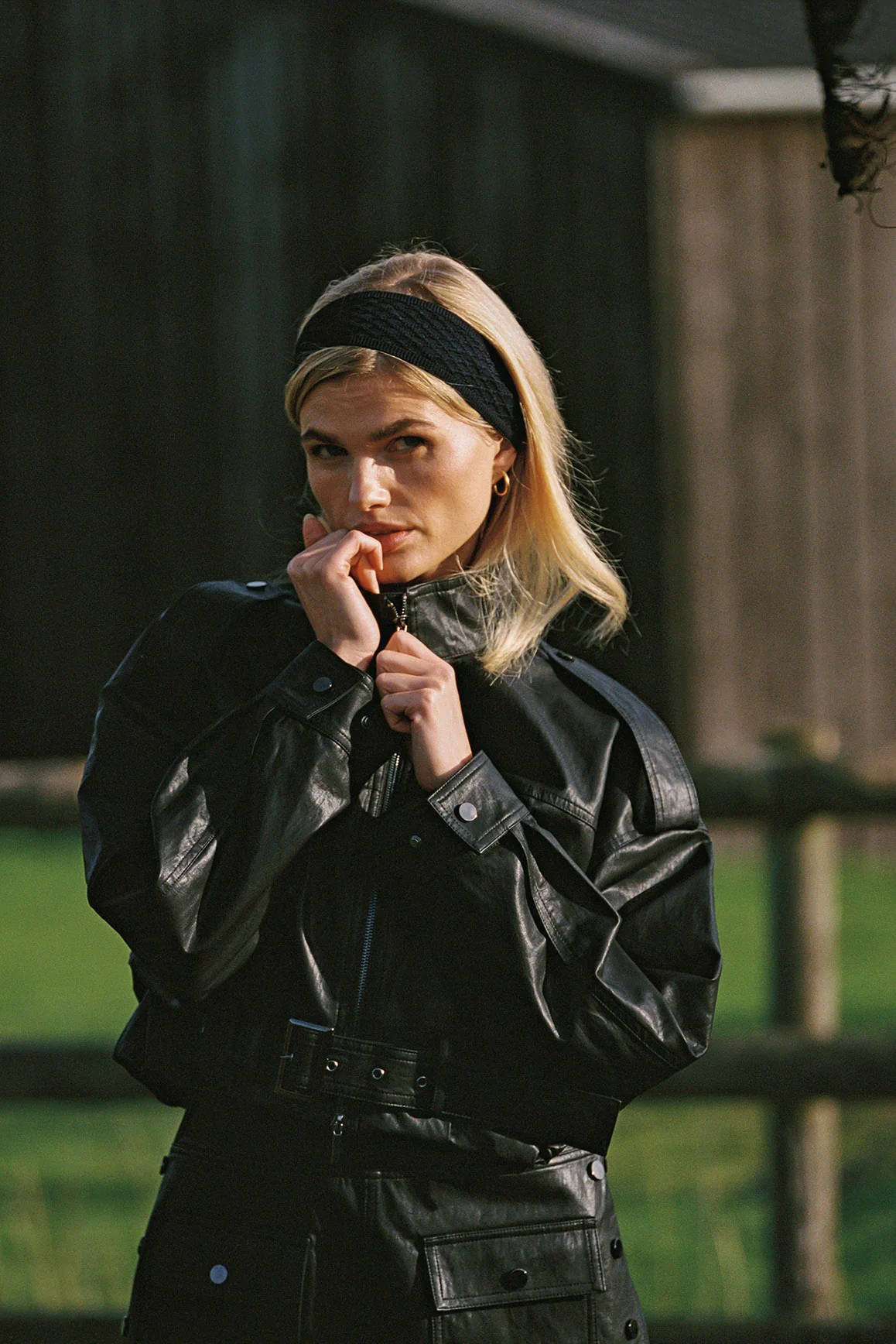 Retro Faux Leather Jacket - Image 3