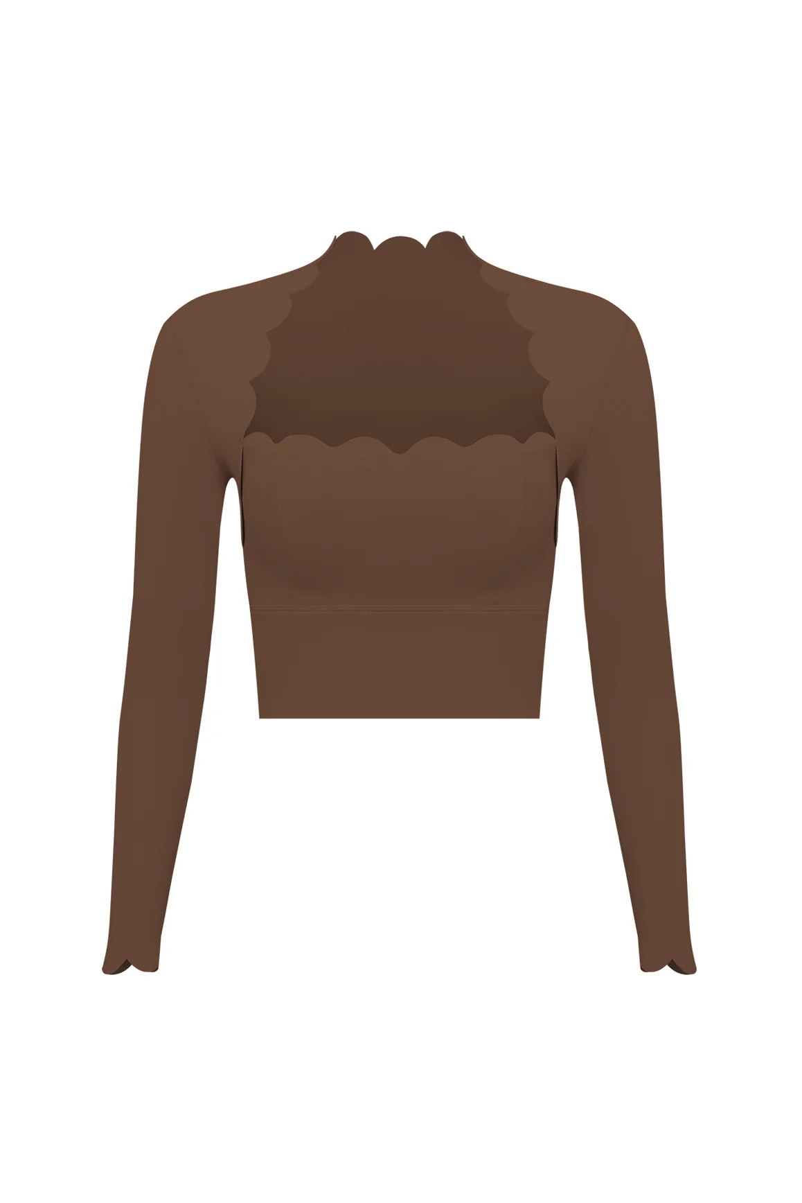 Scallop Cropped Long Sleeve Top - Image 49