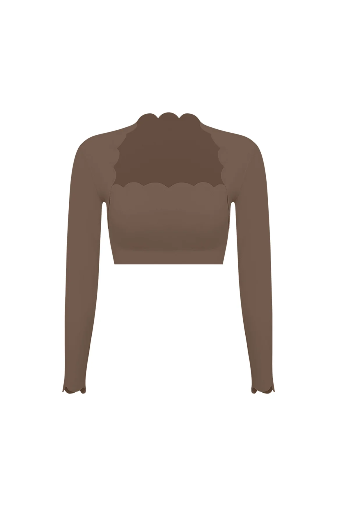 Scallop Cropped Long Sleeve Top - Image 68