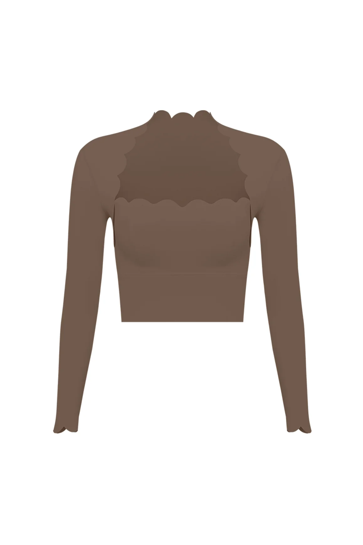 Scallop Cropped Long Sleeve Top - Image 66