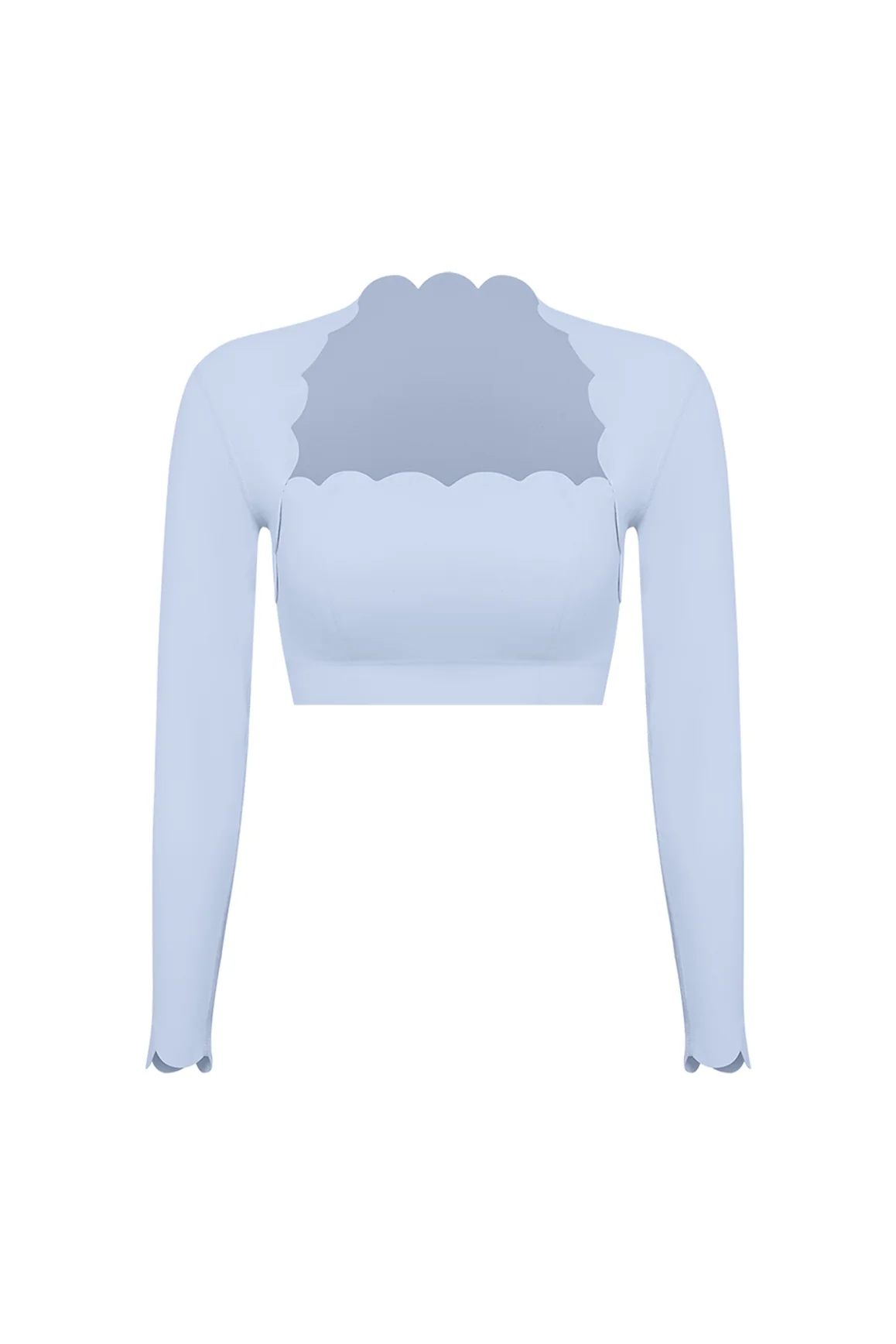 Scallop Cropped Long Sleeve Top - Image 57