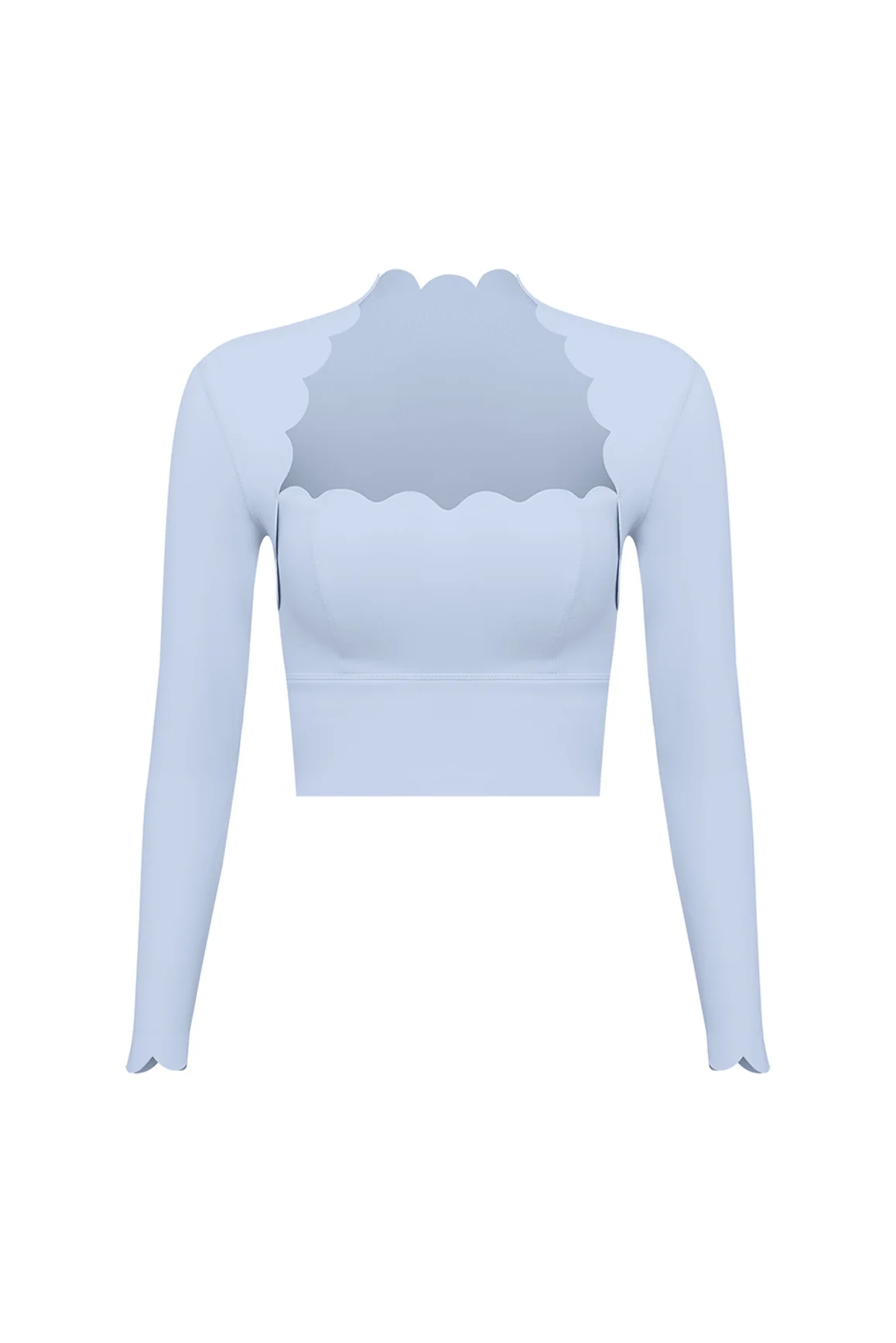 Scallop Cropped Long Sleeve Top - Image 59