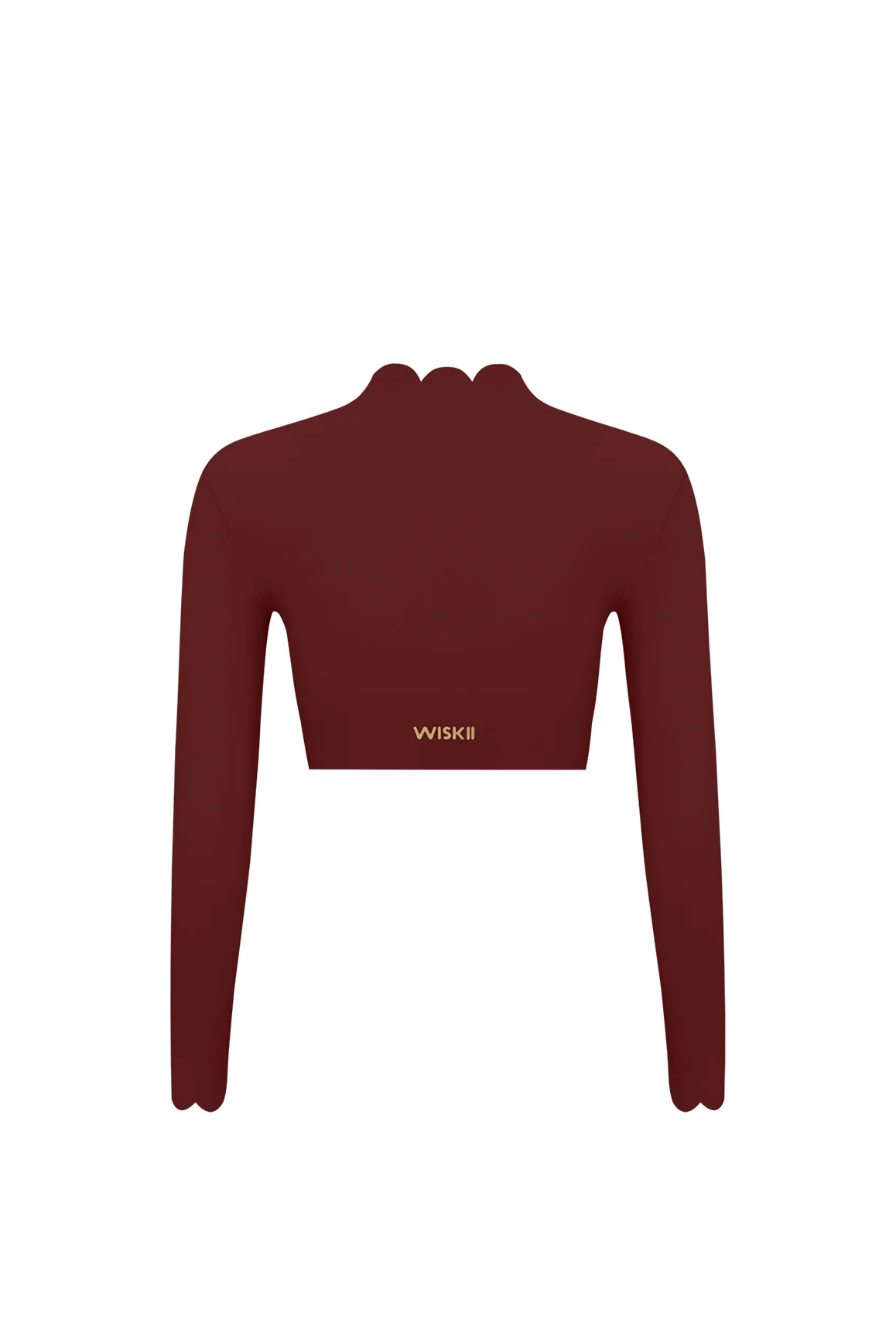 Scallop Cropped Long Sleeve Top - Image 2