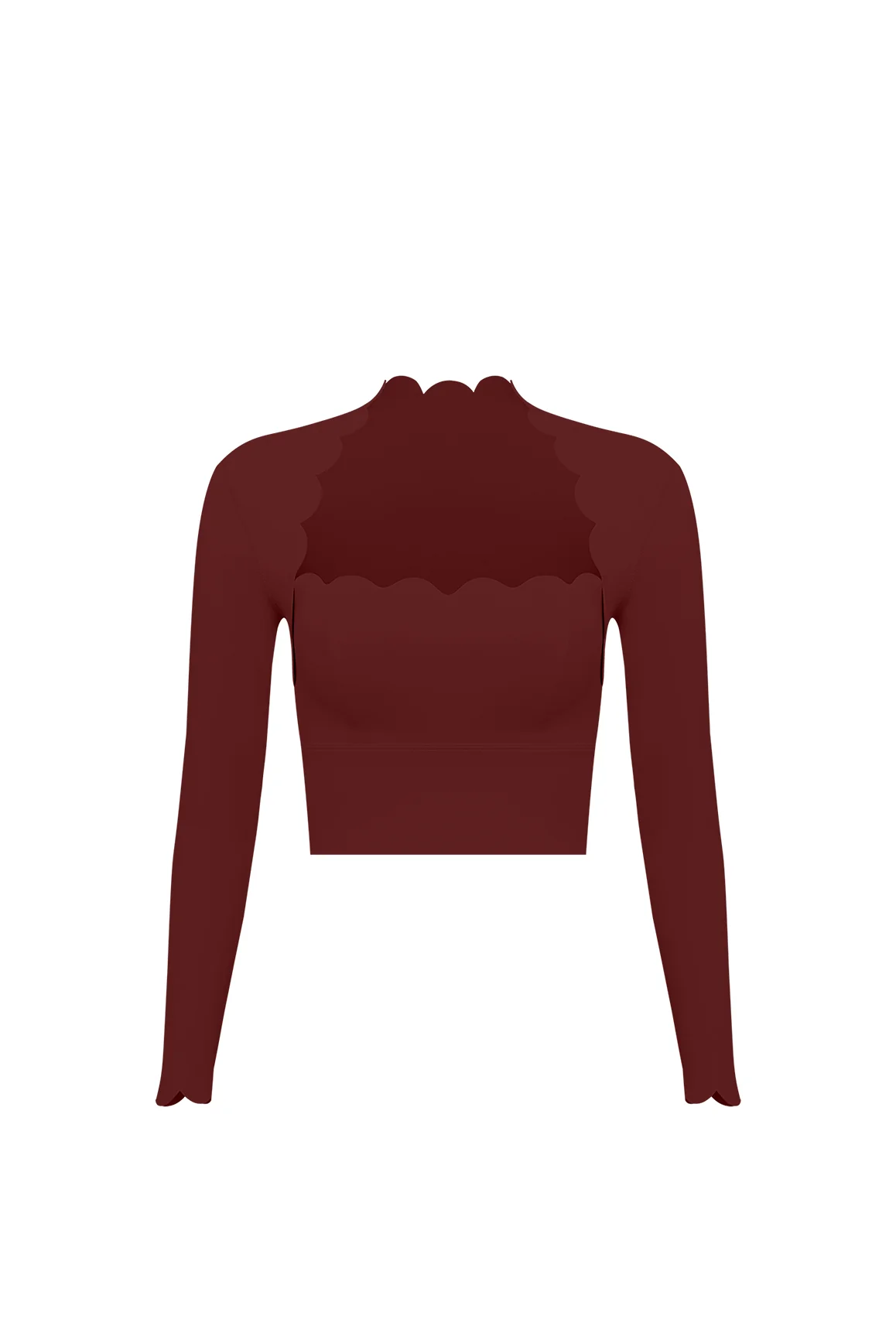 Scallop Cropped Long Sleeve Top - Image 6
