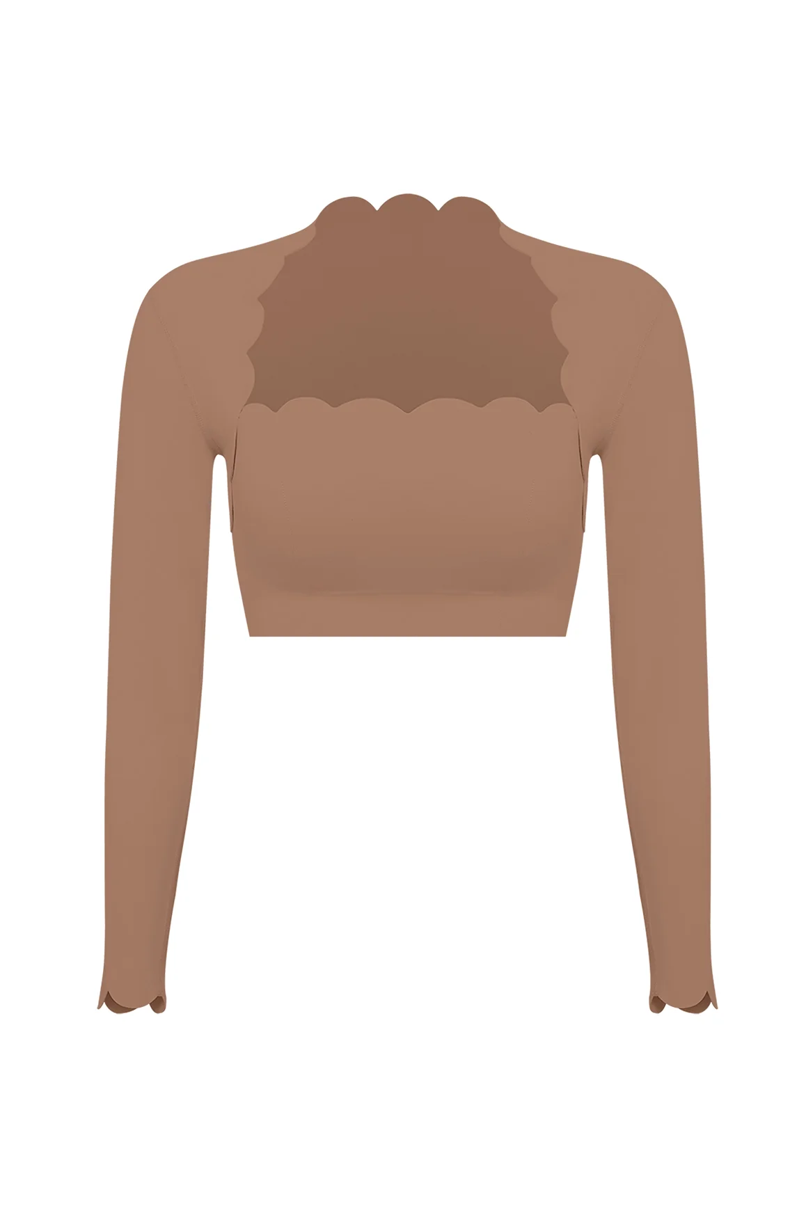 Scallop Cropped Long Sleeve Top - Image 61