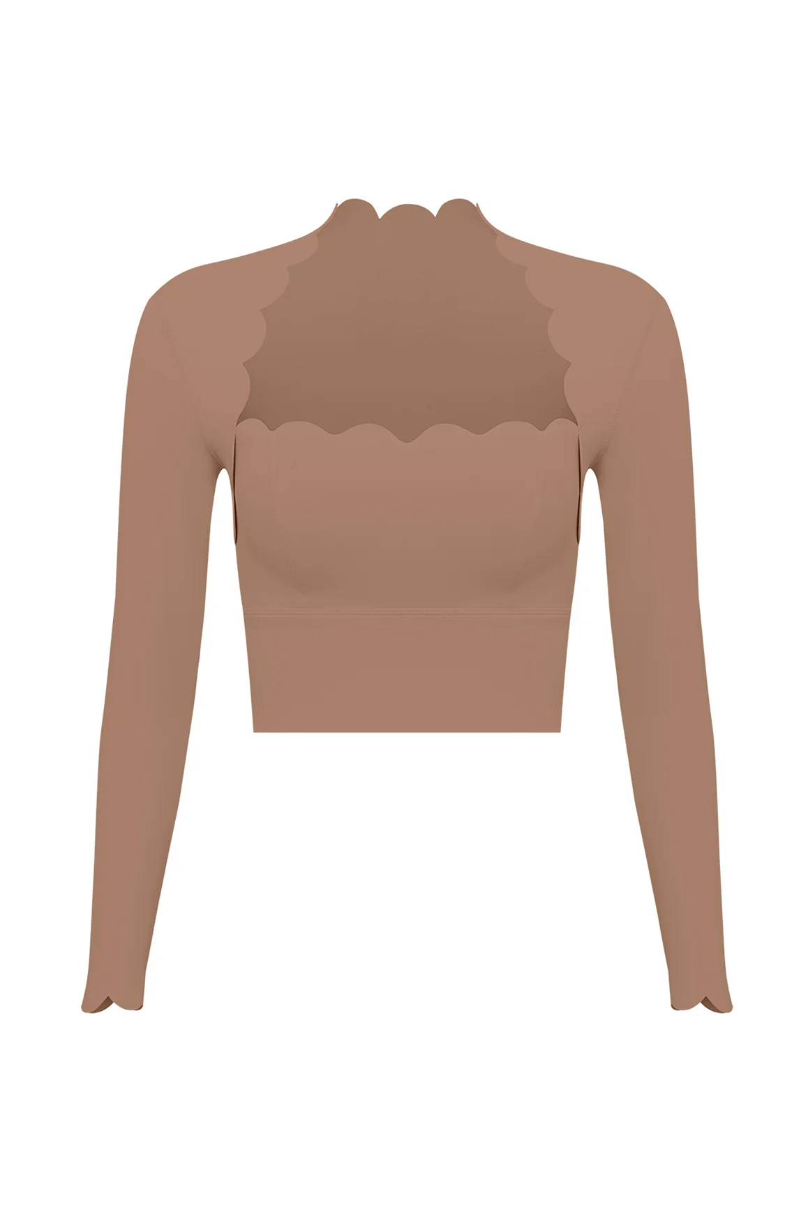 Scallop Cropped Long Sleeve Top - Image 63