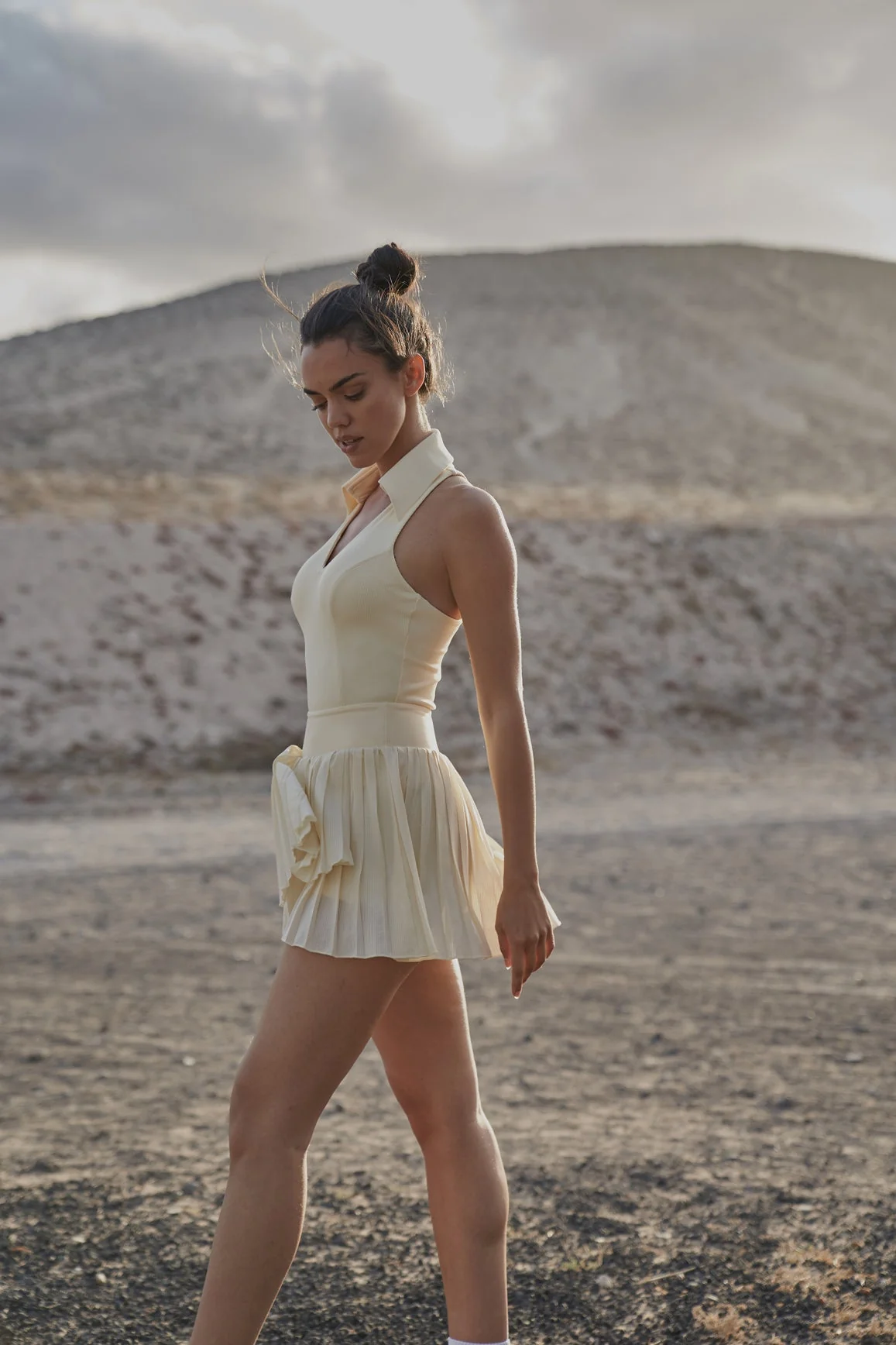 Sleeveless Polo Tank Top & WISKII Pleated Skirts - Image 3