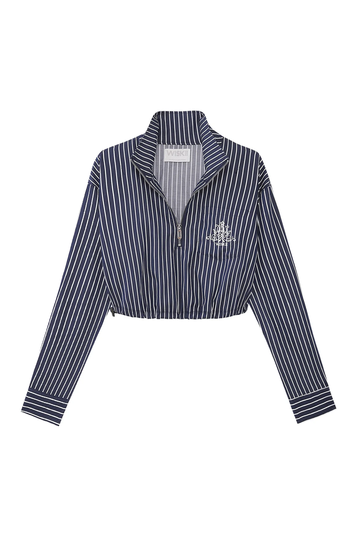 Stripe Half-Zip Crop Shirt - Image 4