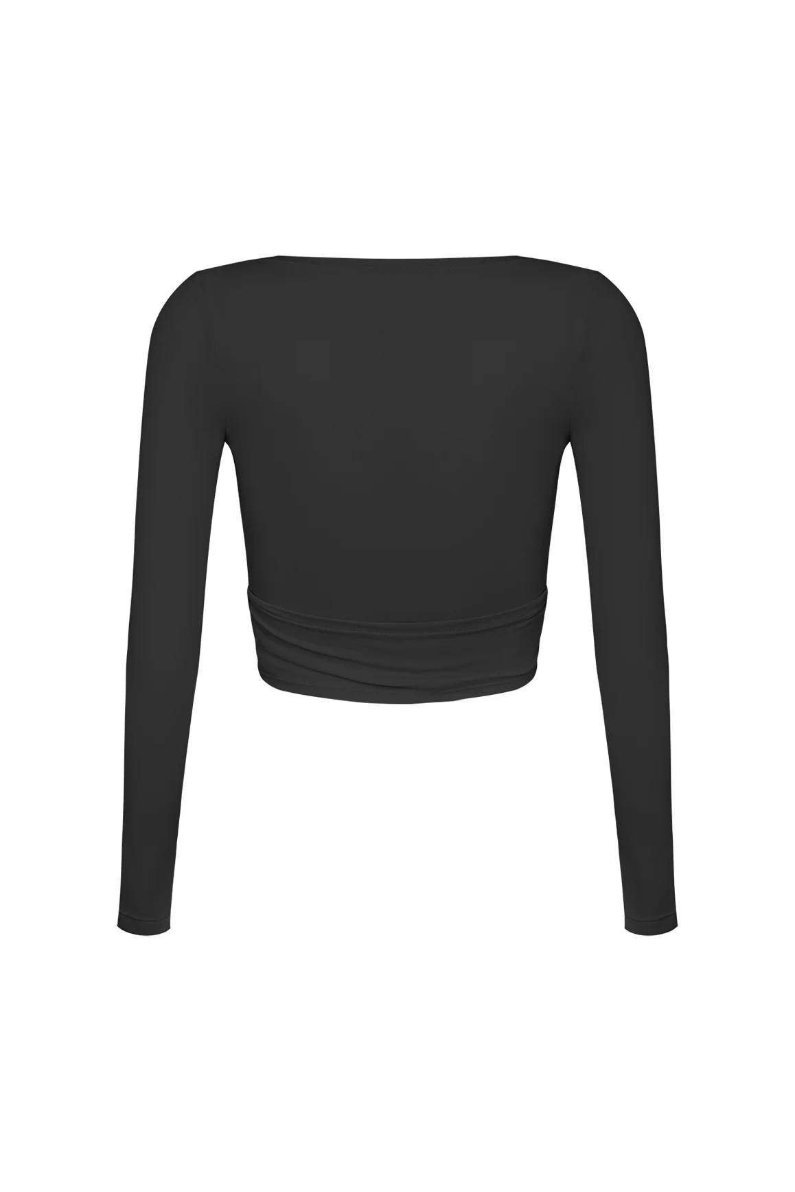 Tie-Front Long Sleeve Crop Top - Image 2