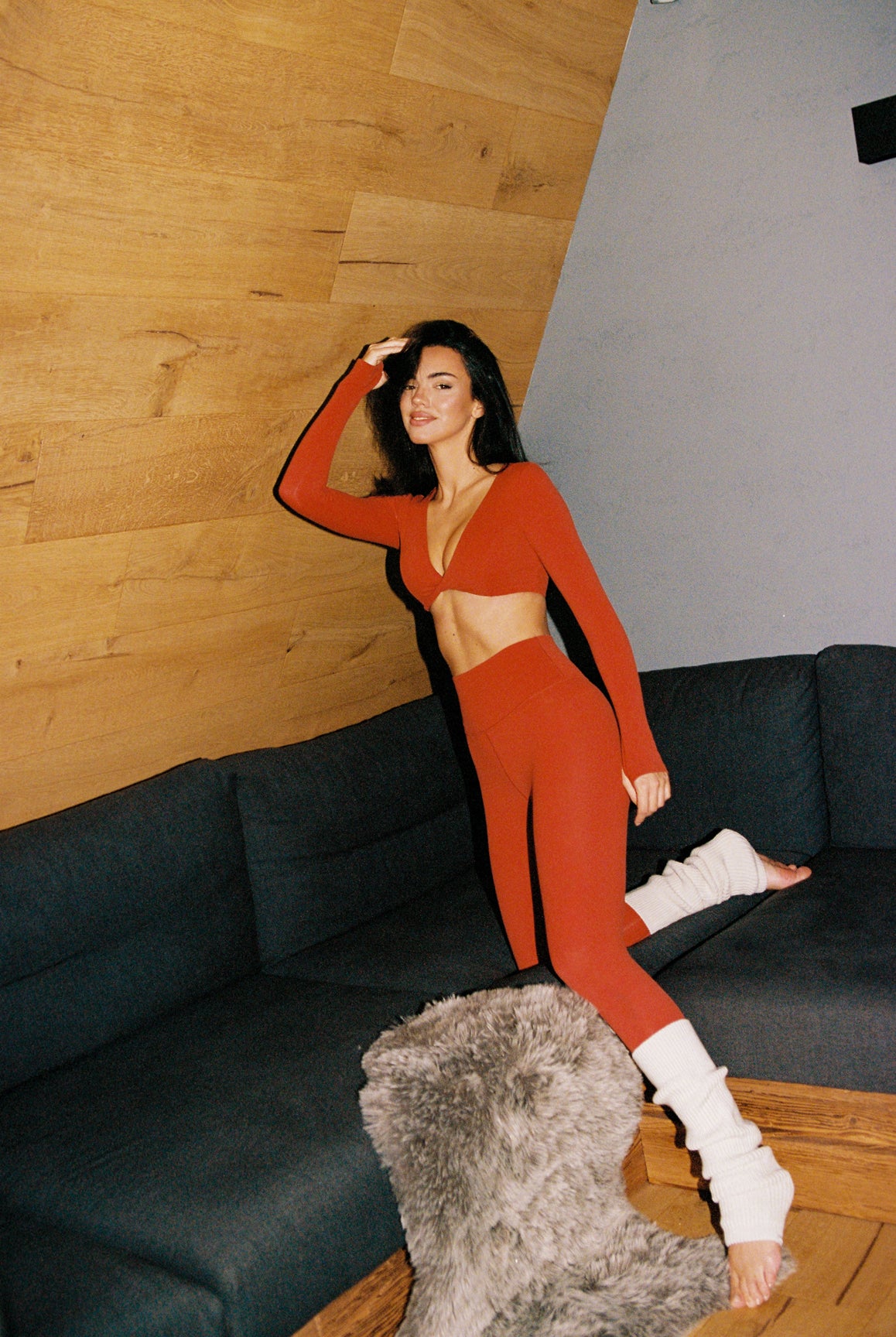 Twist-Front Long Sleeve Crop Top - Image 3