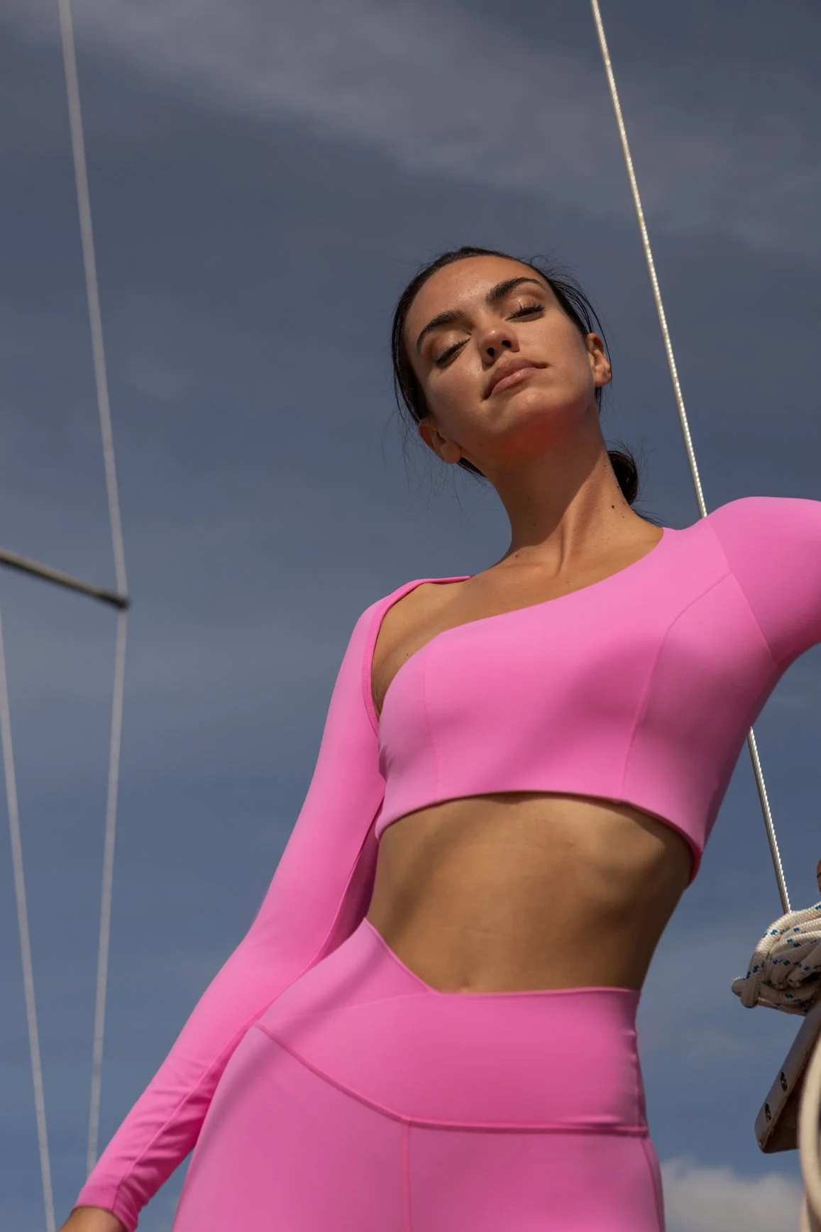 Unique Cut Long Sleeve Crop Top - Image 3