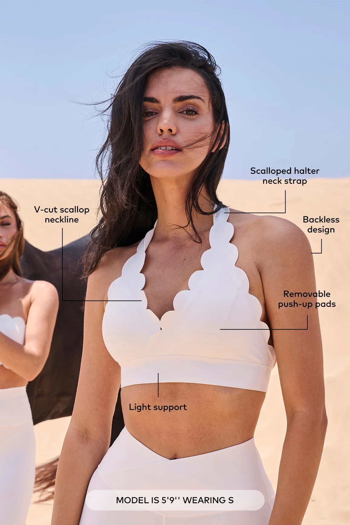 V-Cut Scallop Halter Bra - Image 6