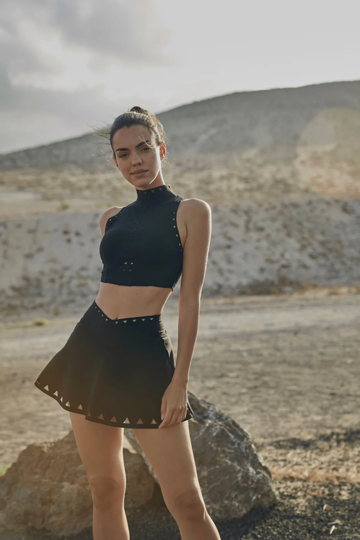 V-waist Laser Cut Tennis Skirt - Image 10