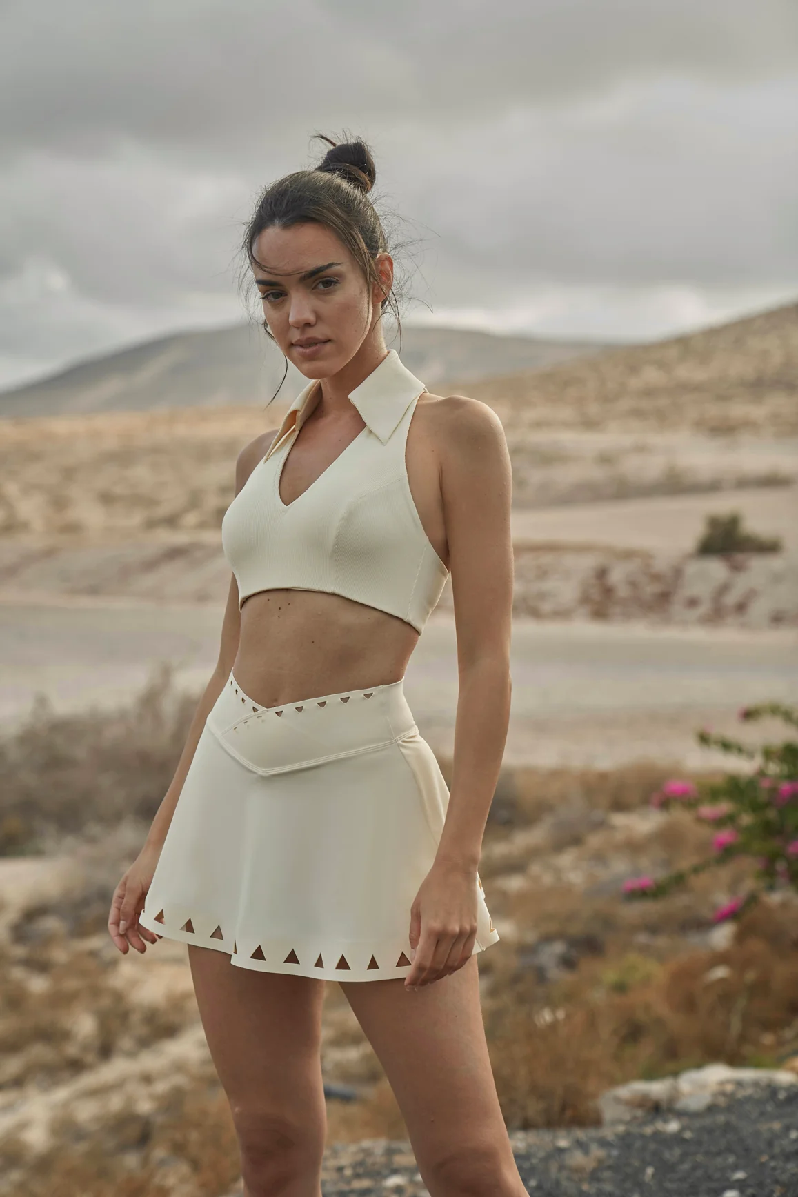 V-waist Laser Cut Tennis Skirt - Image 35