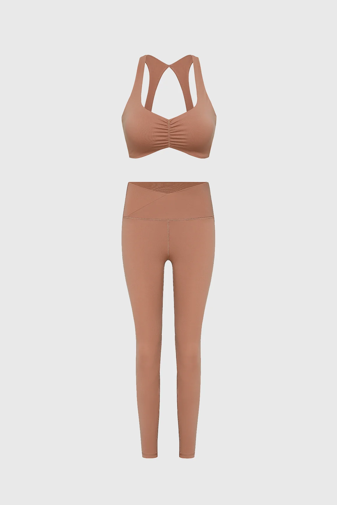 WISKII Ruched Sports Bra & V-waist Yoga Legging