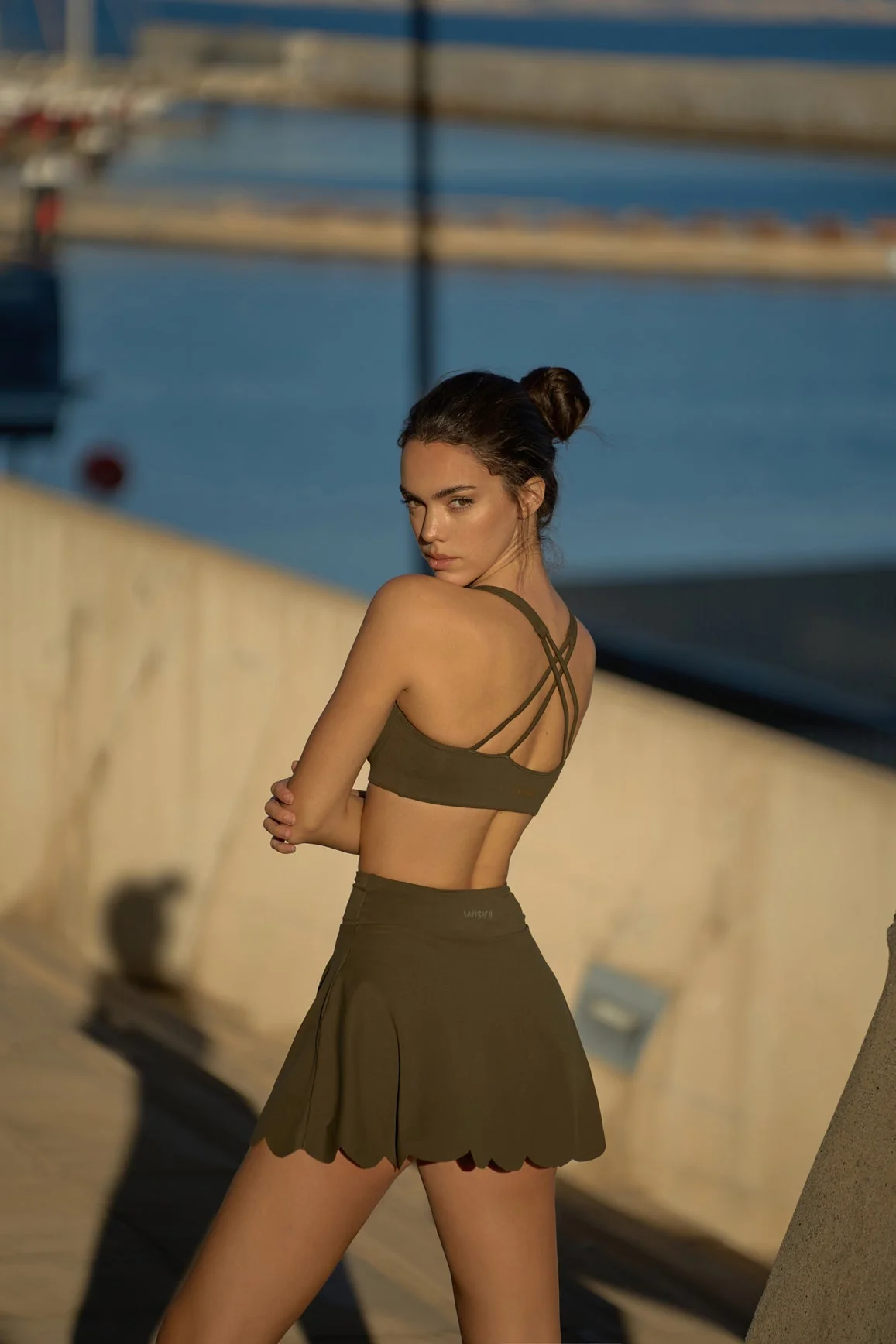 WISKII Strappy Bra & High-Waist A-line Tennis Skirt - Image 5